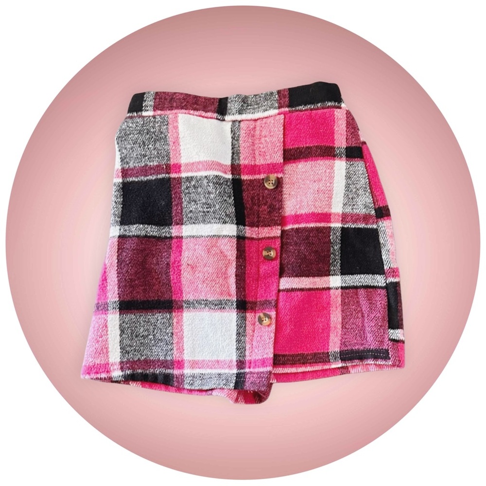 EUC Pink & Black Plaid Skirt